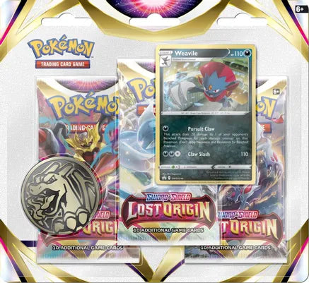 Pokemon Lost Origins Three-Booster Blister Weavile/Regigigas
