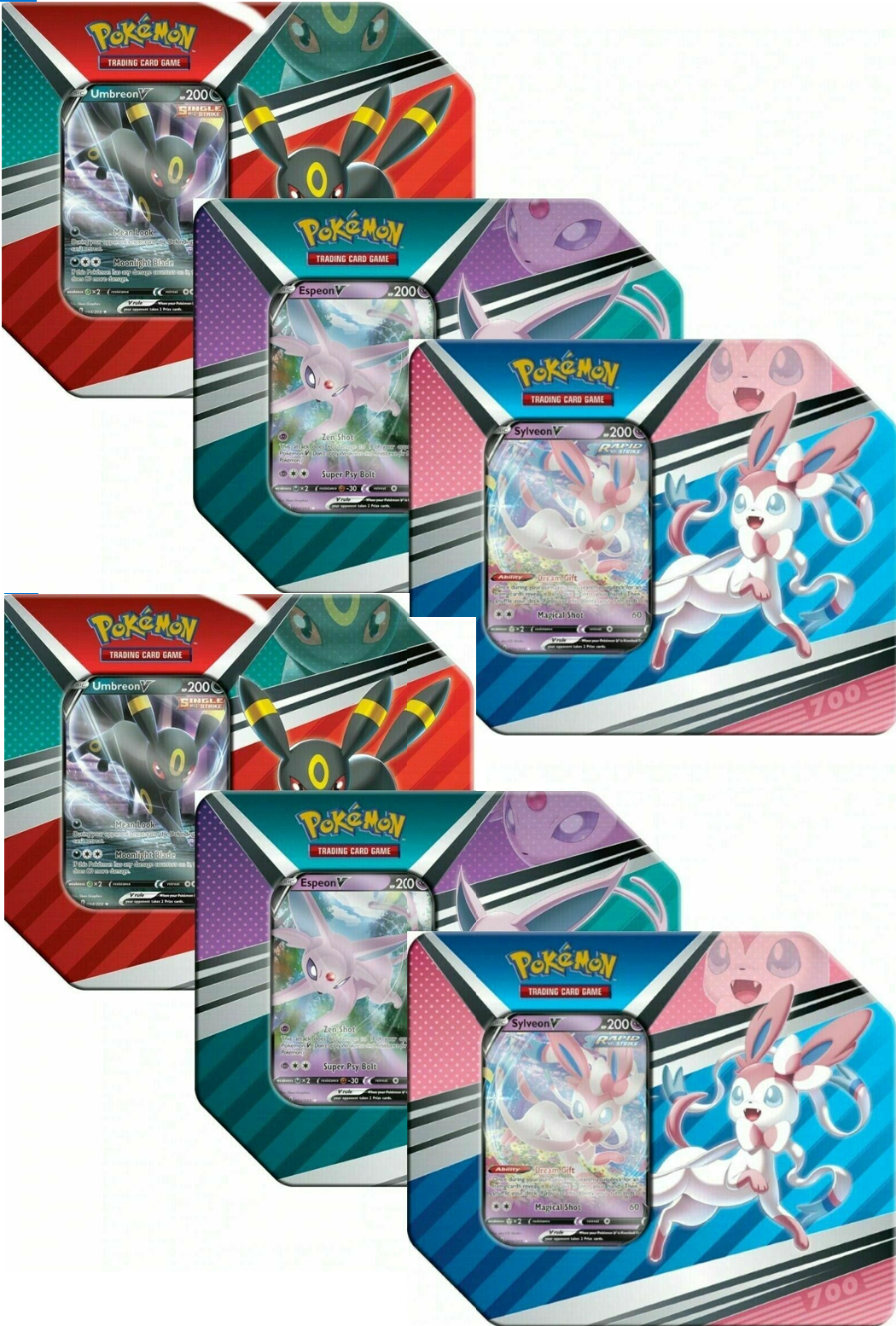 Pokémon V Heroes Tins (Set of 3 or 6 - Umbreon, Sylveon, Espeon) - In Stock