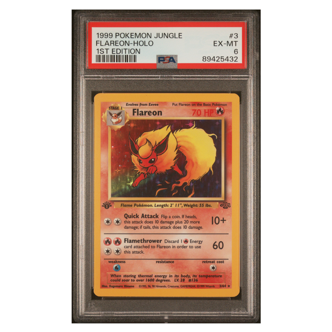 Flareon Jungle Holo 1st Edition #3 PSA 6