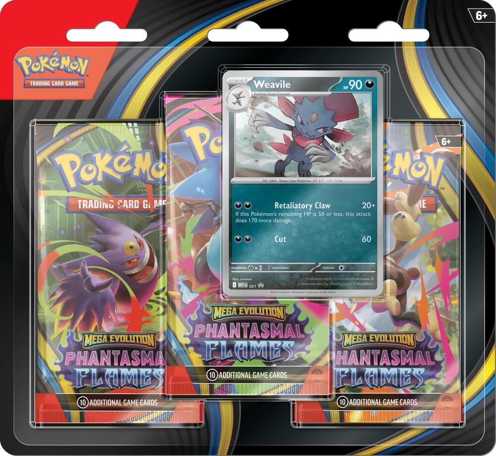 Pokemon TCG ME2 Phantasmal Flames Three Pack Blister - Pre-Order