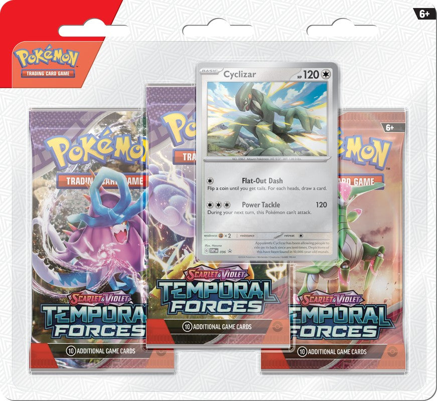 Pokemon Scarlet and Violet SV5 Temporal Forces 3-Pack Blister