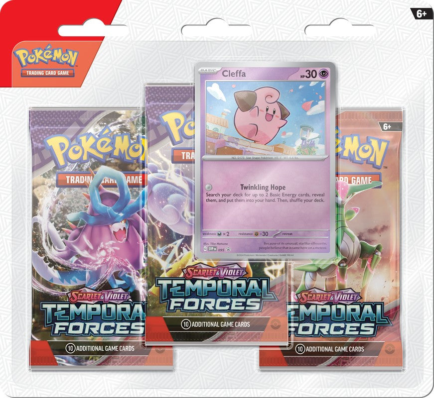 Pokemon Scarlet and Violet SV5 Temporal Forces 3-Pack Blister