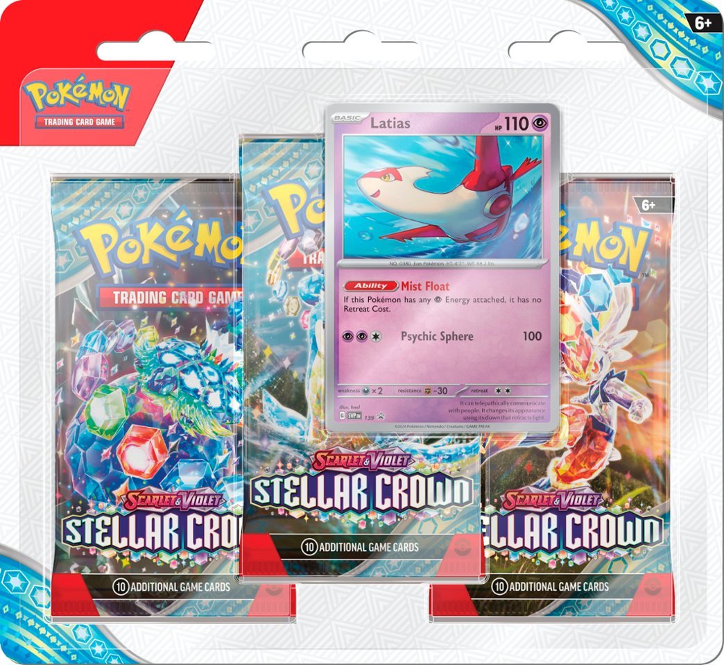 Pokemon Scarlet and Violet SV7 Stellar Crown 3-Pack Blister