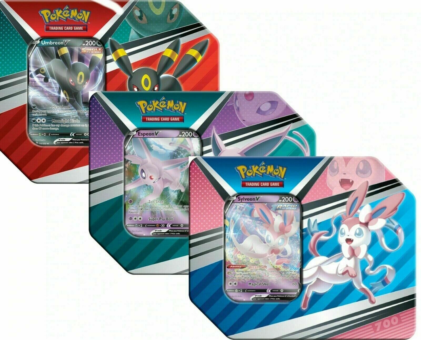 Pokémon V Heroes Tins (Set of 3 or 6 - Umbreon, Sylveon, Espeon) - In Stock